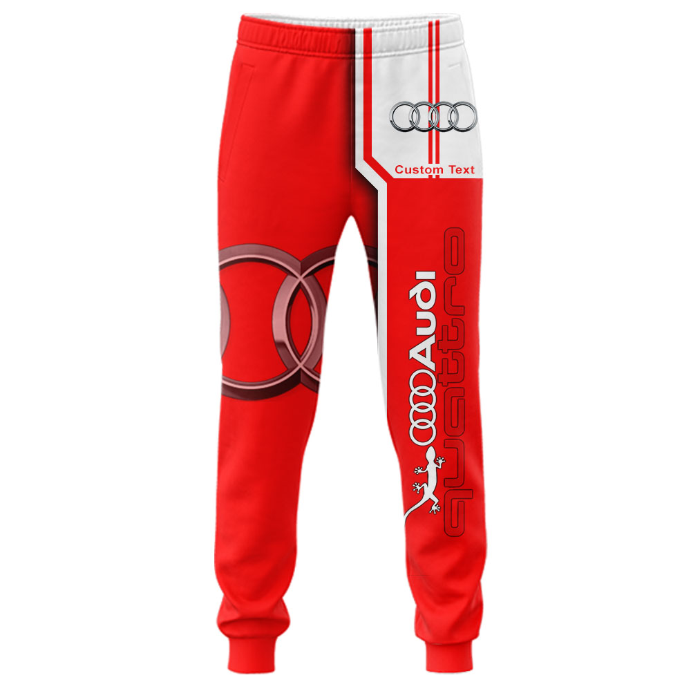 Audi Quattro 3D Apparel Zip Hoodie,Pant,Polo, Button Hawaii Shirt Personalized