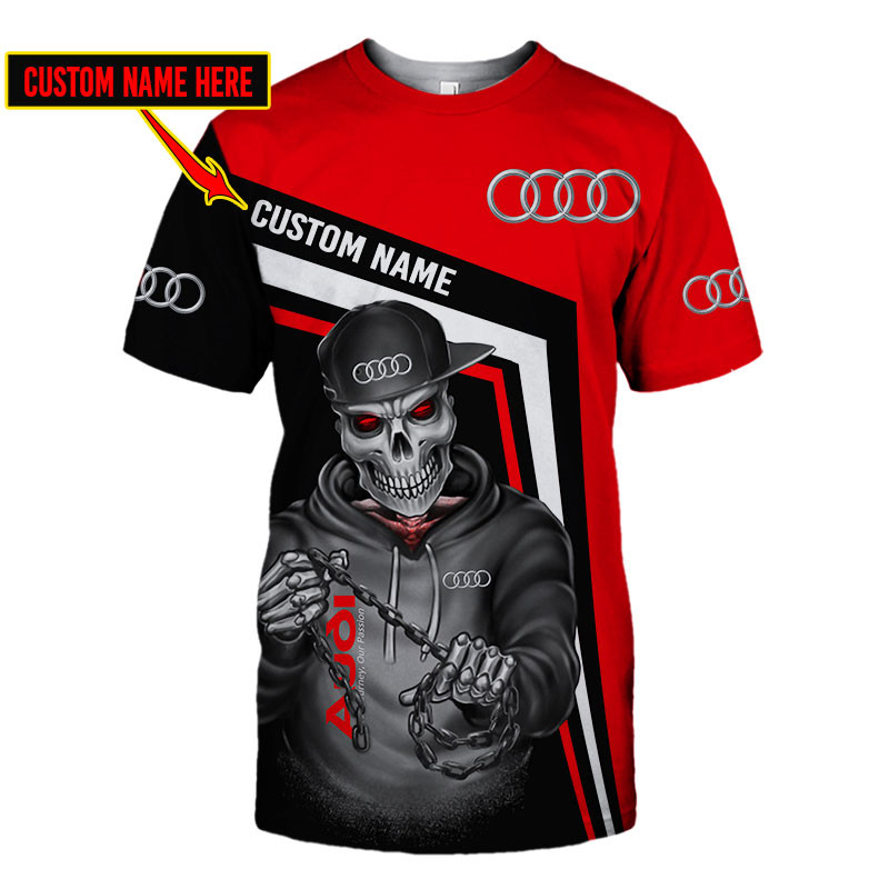 Audi Skull Tshirt, sweatshirt, Polo, Hawaiian, Hoodie 3D Apparel Full Printing Custom Name