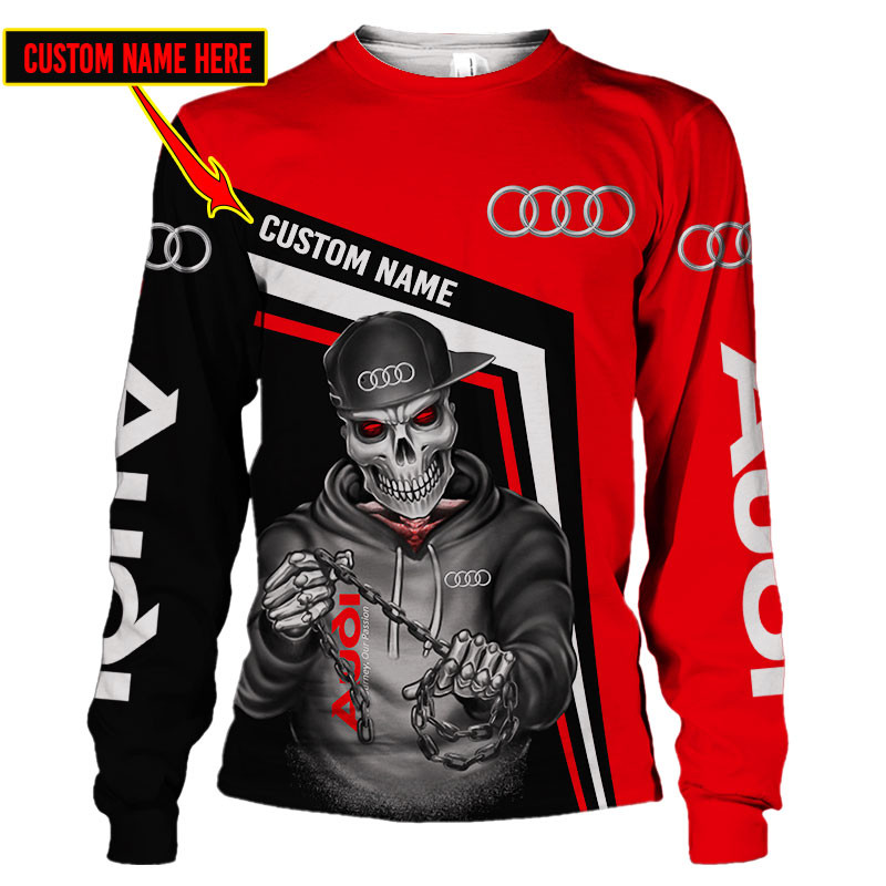 Audi Skull Tshirt, sweatshirt, Polo, Hawaiian, Hoodie 3D Apparel Full Printing Custom Name