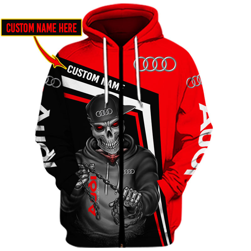 Audi Skull Tshirt, sweatshirt, Polo, Hawaiian, Hoodie 3D Apparel Full Printing Custom Name