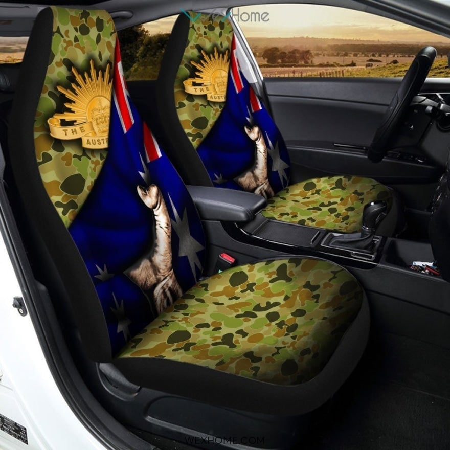 Australia Army Behind Flag Car Seat Covers