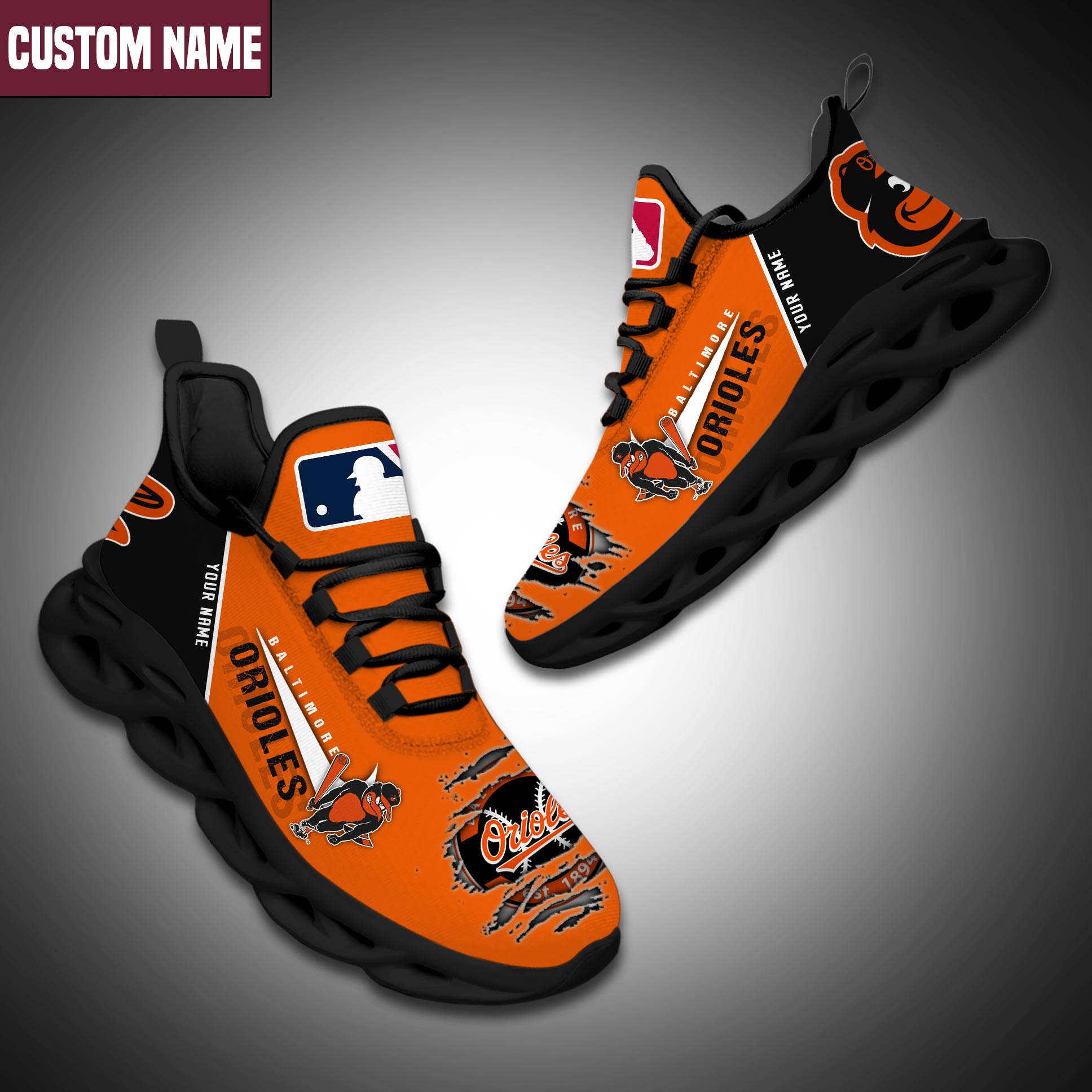 Baltimore Orioles Personalized MAX SOUL SHOES v1