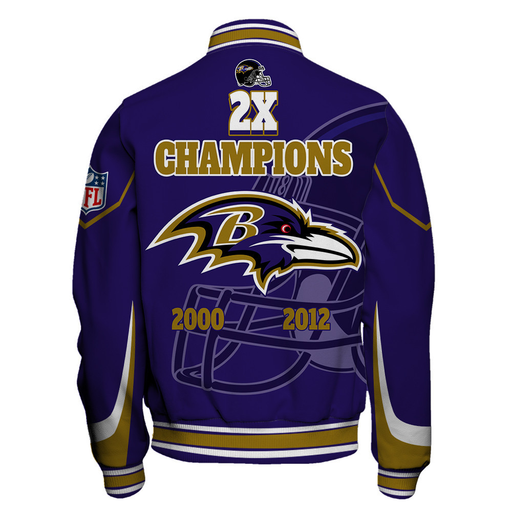 Baltimore Ravens 2X Super Bowl Champions Varsity Jacket