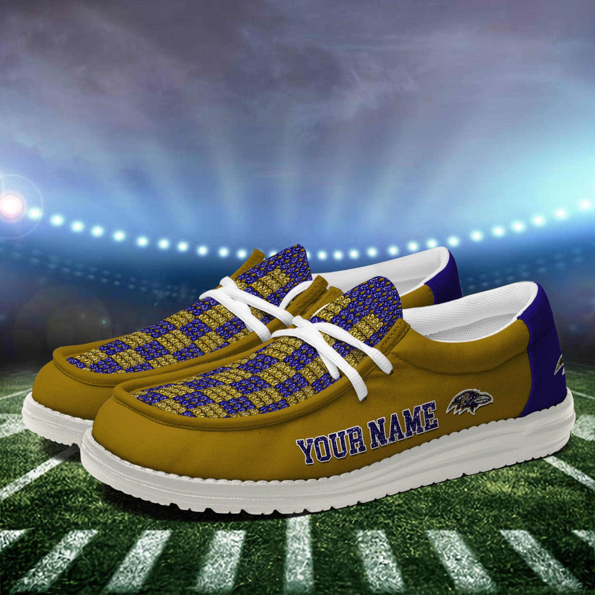 Baltimore Ravens 32 Teams HeyDude Canvas Loafer Shoes Personalized Your Name