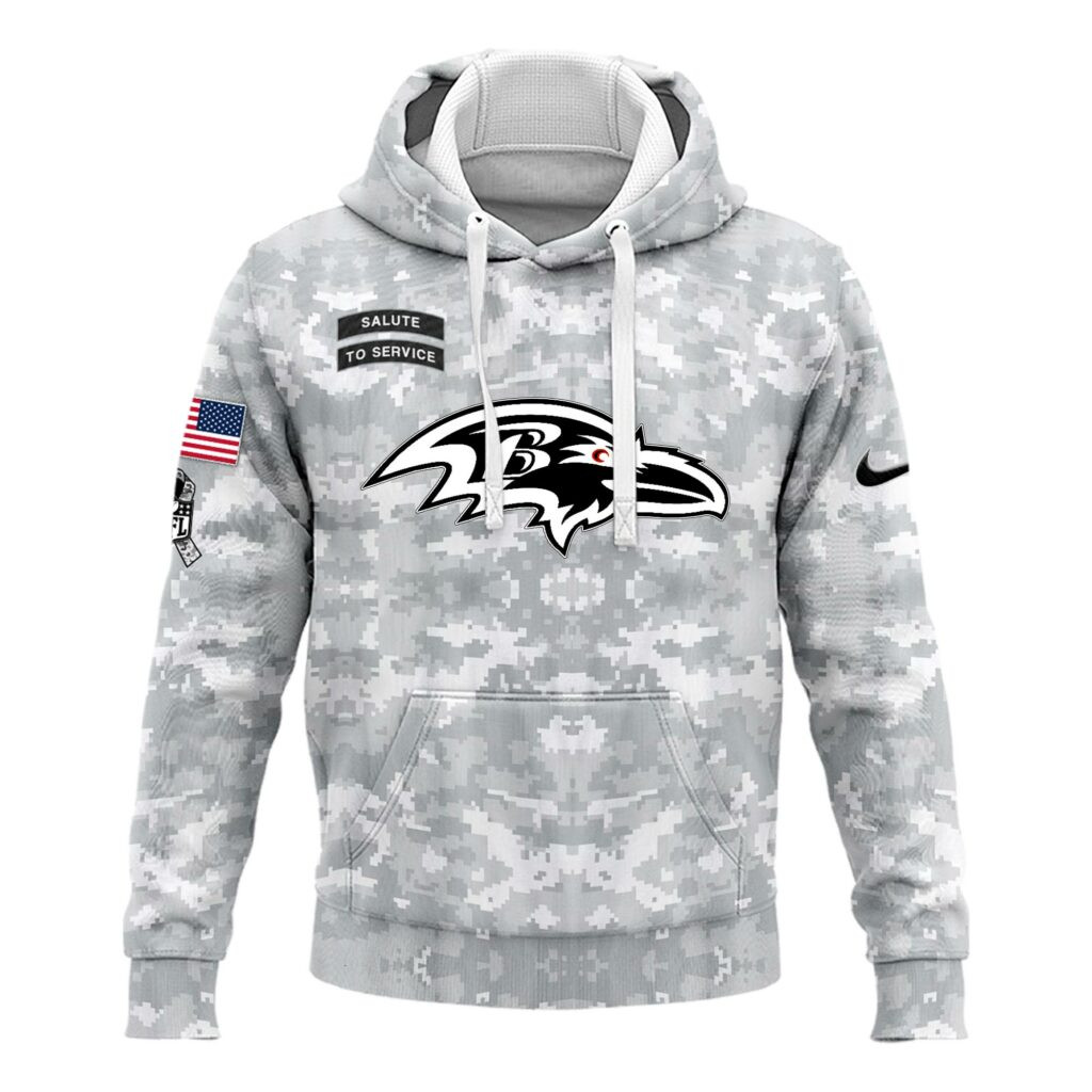 Baltimore Ravens Arctic Camo Salute to Service Club Hoodie Edition