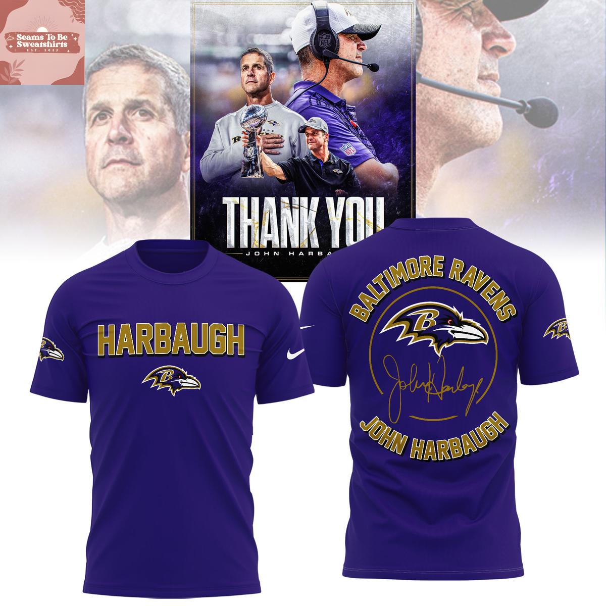 Baltimore Ravens Thank you Coach Harbaugh Hoodie T-Shirt