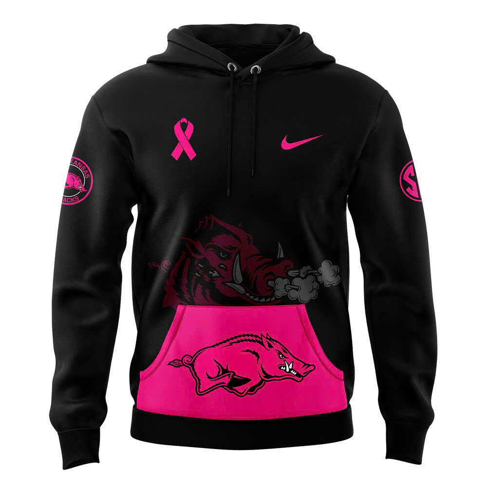 Black Arkansas Razorbacks football Crucial Catch Club Hoodie