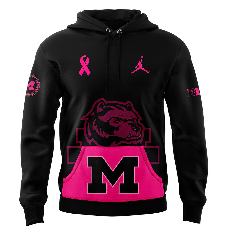 Black Michigan Wolverines football Crucial Catch Club Pullover Hoodie V2