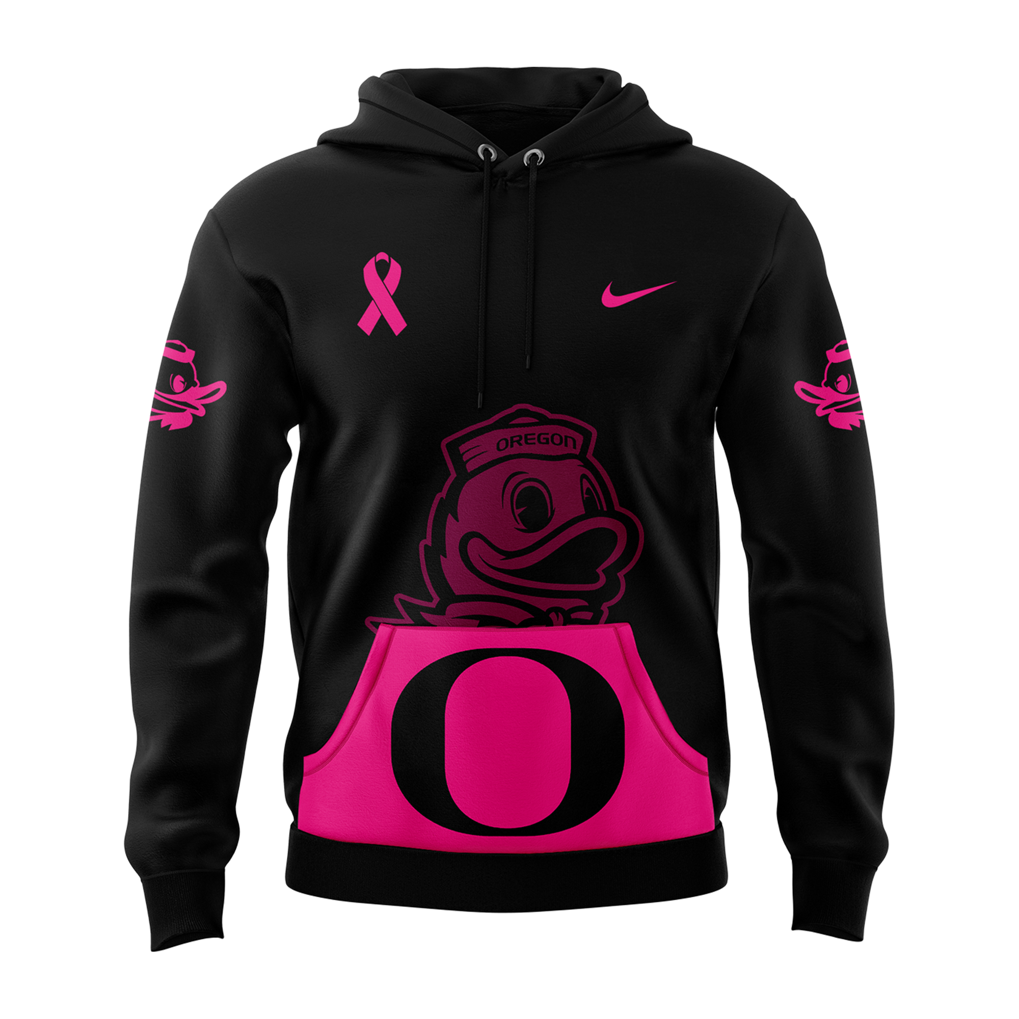 Black Oregon Football Crucial Catch Club Hoodie