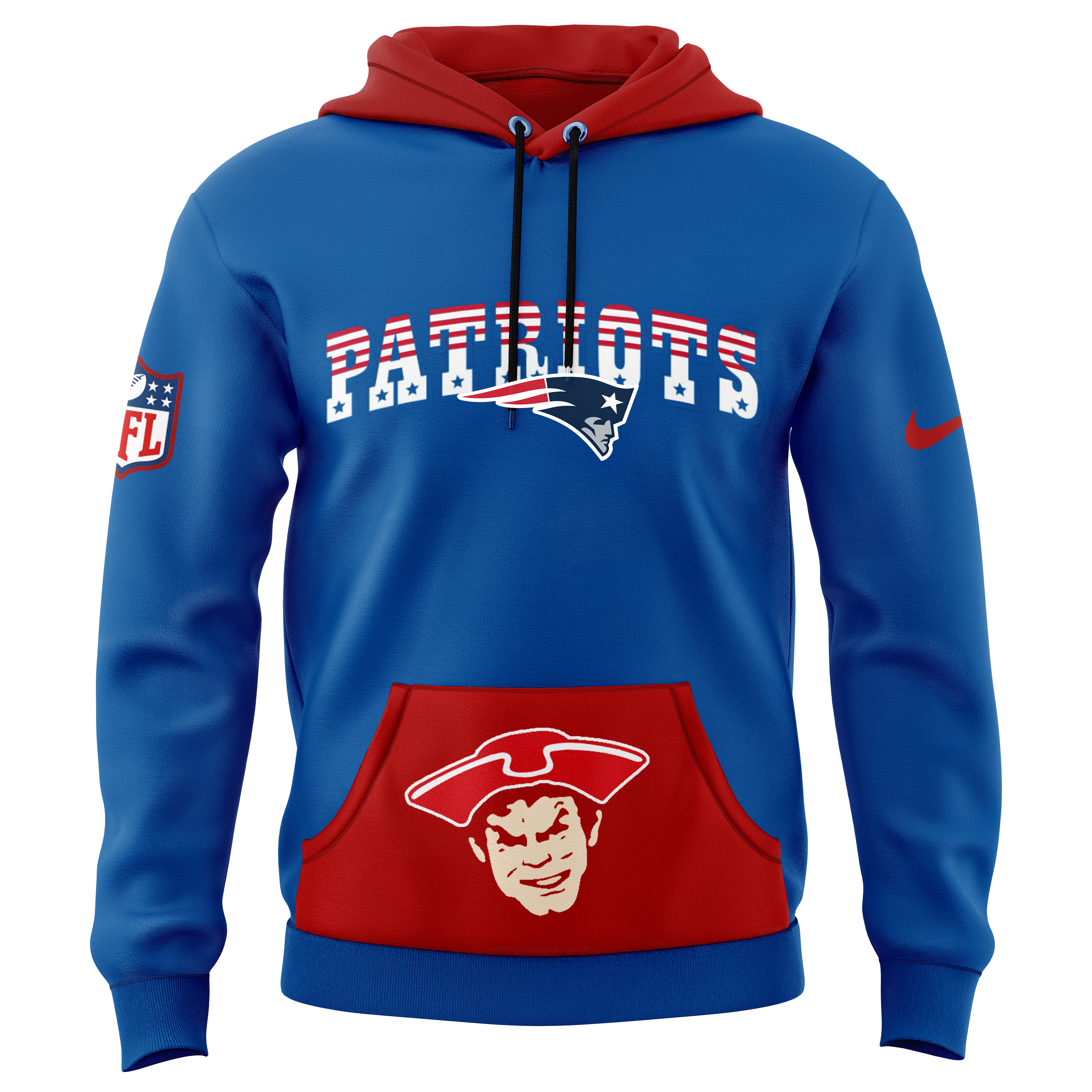Blue New England Patriots Rewind Club Fleece Pullover Hoodie