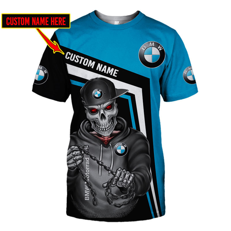 BMW Motorrad Skull Tshirt, sweatshirt, Polo, Hawaiian, Hoodie 3D Apparel Full Printing Custom Name