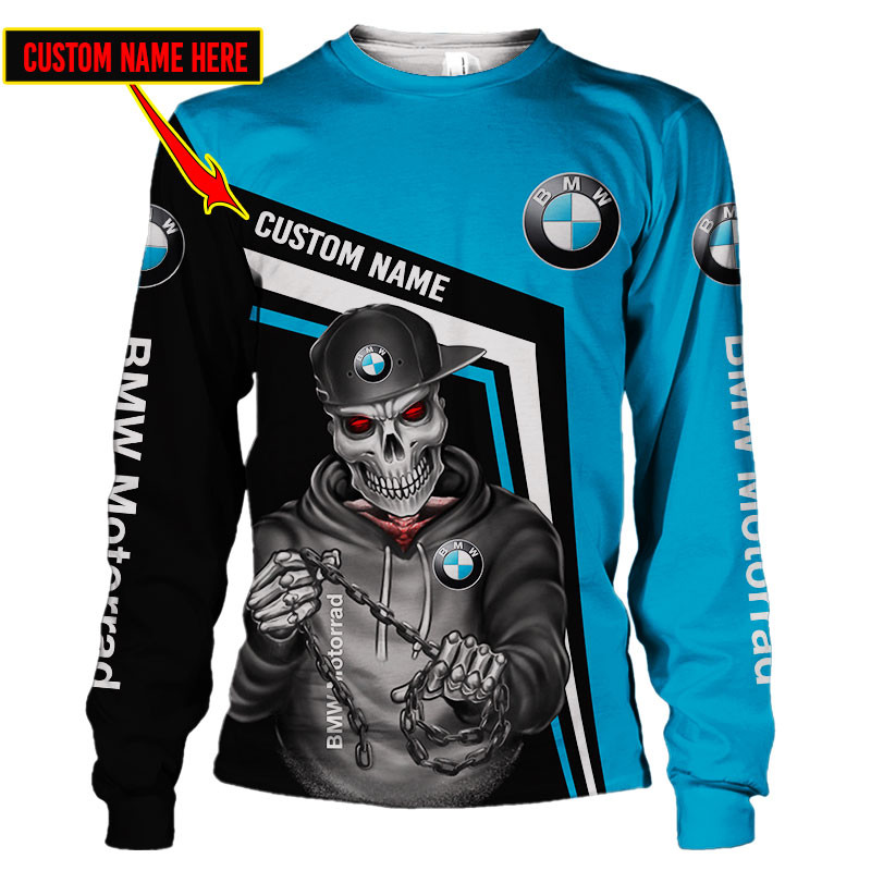 BMW Motorrad Skull Tshirt, sweatshirt, Polo, Hawaiian, Hoodie 3D Apparel Full Printing Custom Name