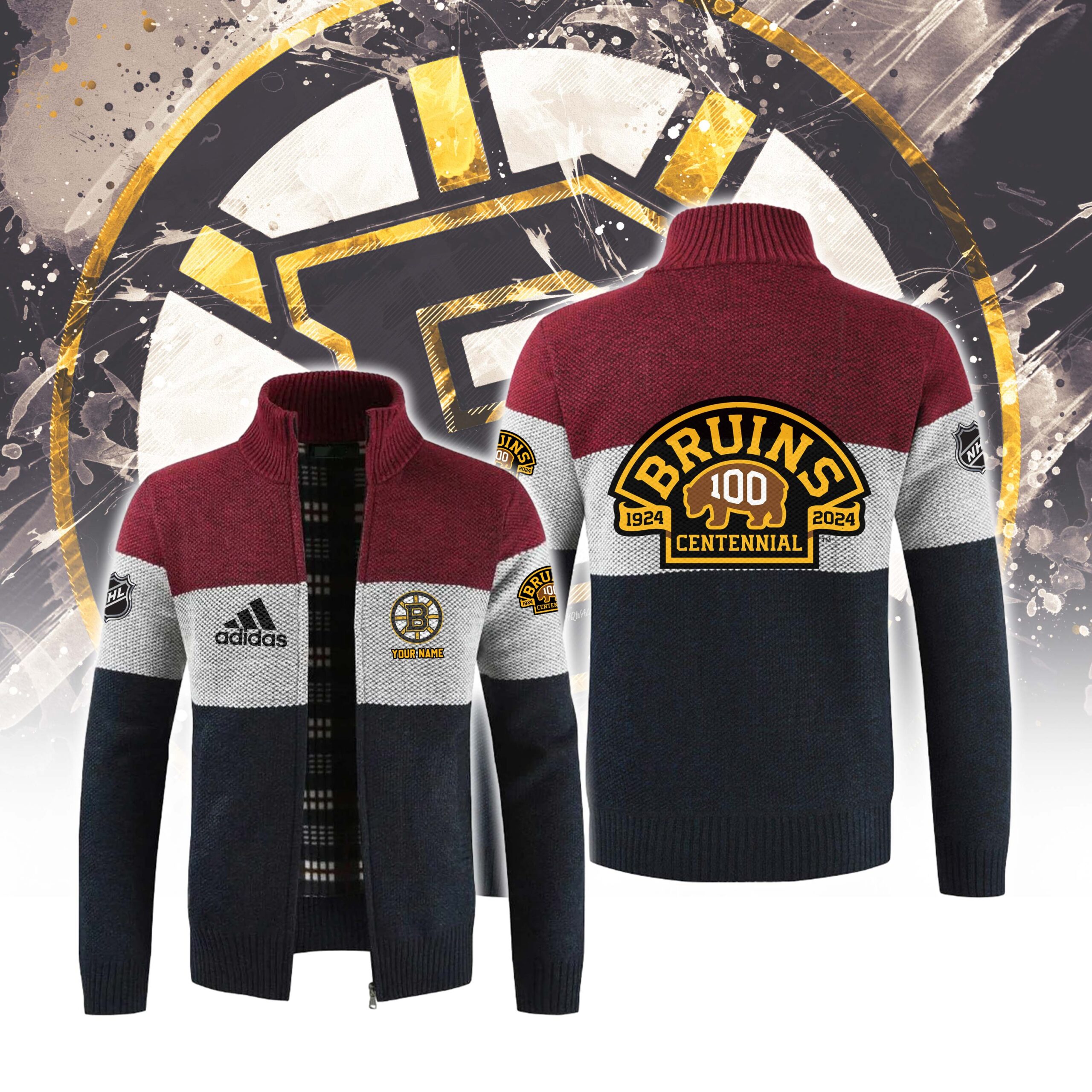 Boston Bruins 100 Centennial 1924 Cardigan