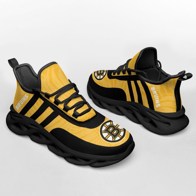 Boston Bruins Leaf and Stripe Pattern Men's and Women's Max Soul Shoes NLA61264