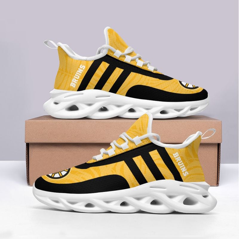 Boston Bruins Leaf and Stripe Pattern Men's and Women's Max Soul Shoes NLA61264