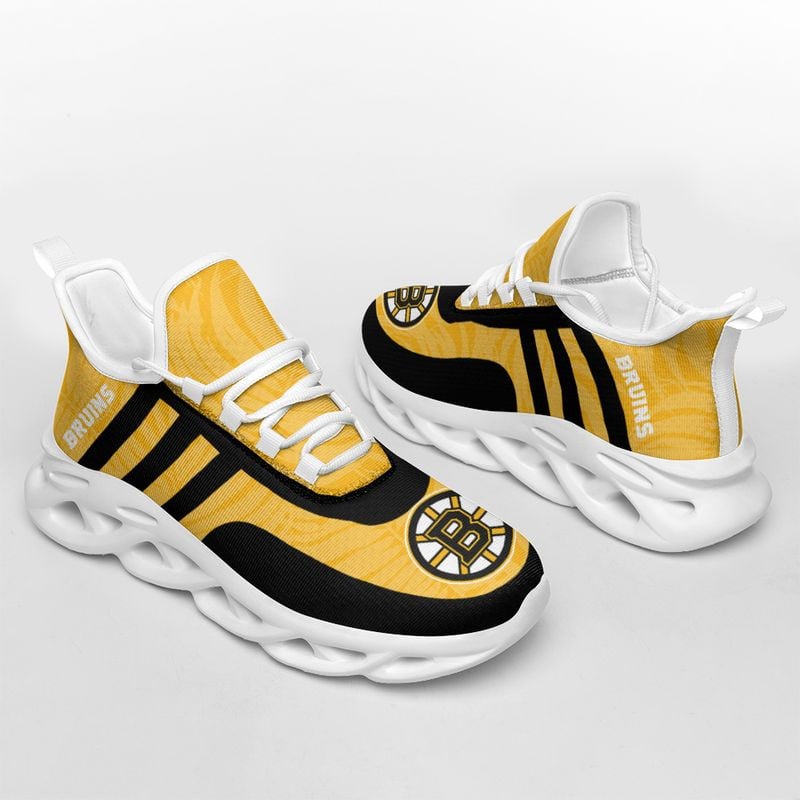 Boston Bruins Leaf and Stripe Pattern Men's and Women's Max Soul Shoes NLA61264