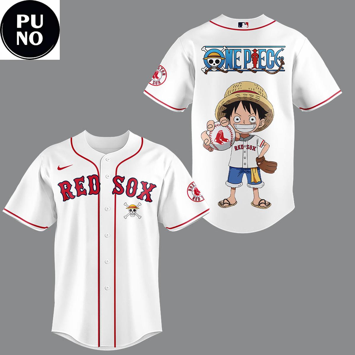Boston Red Sox One Piece Night 2026 All White Personalized Jersey