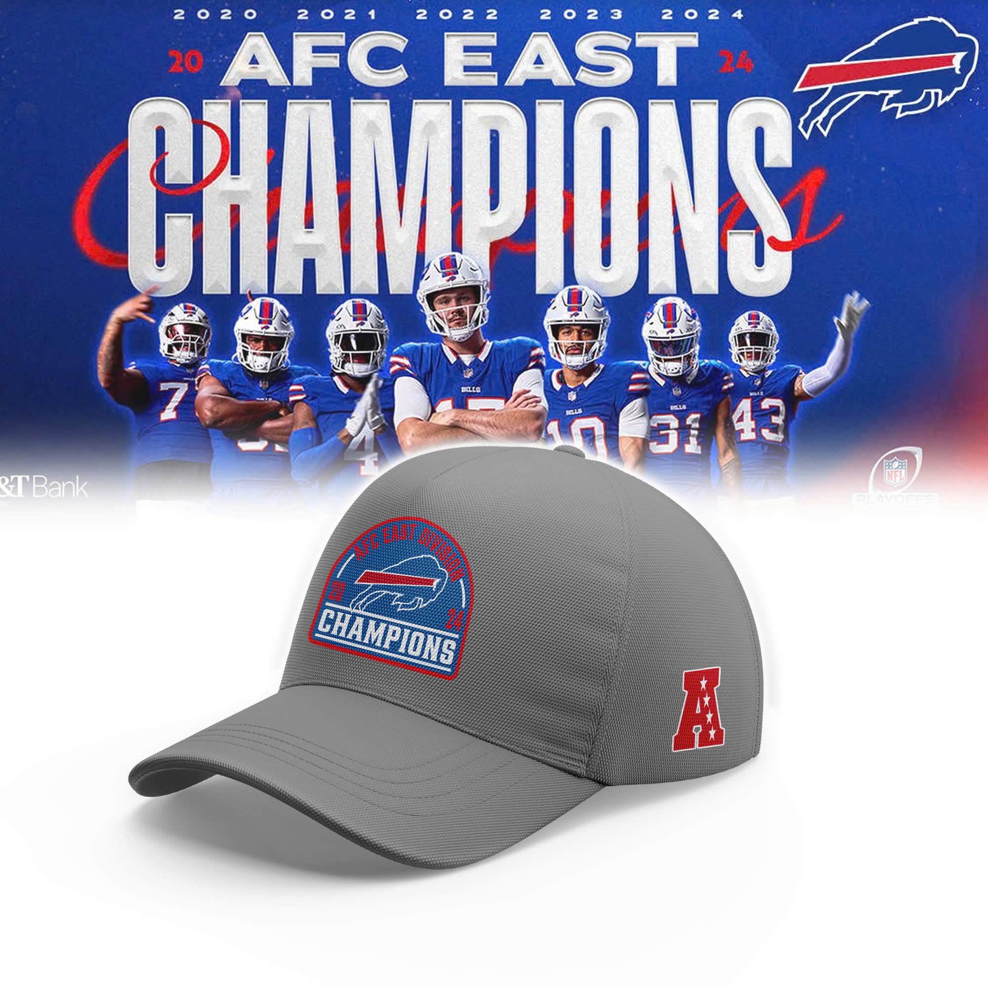 Buffalo Bills AFC East Division Champions Locker Room Trophy Collection TShirt