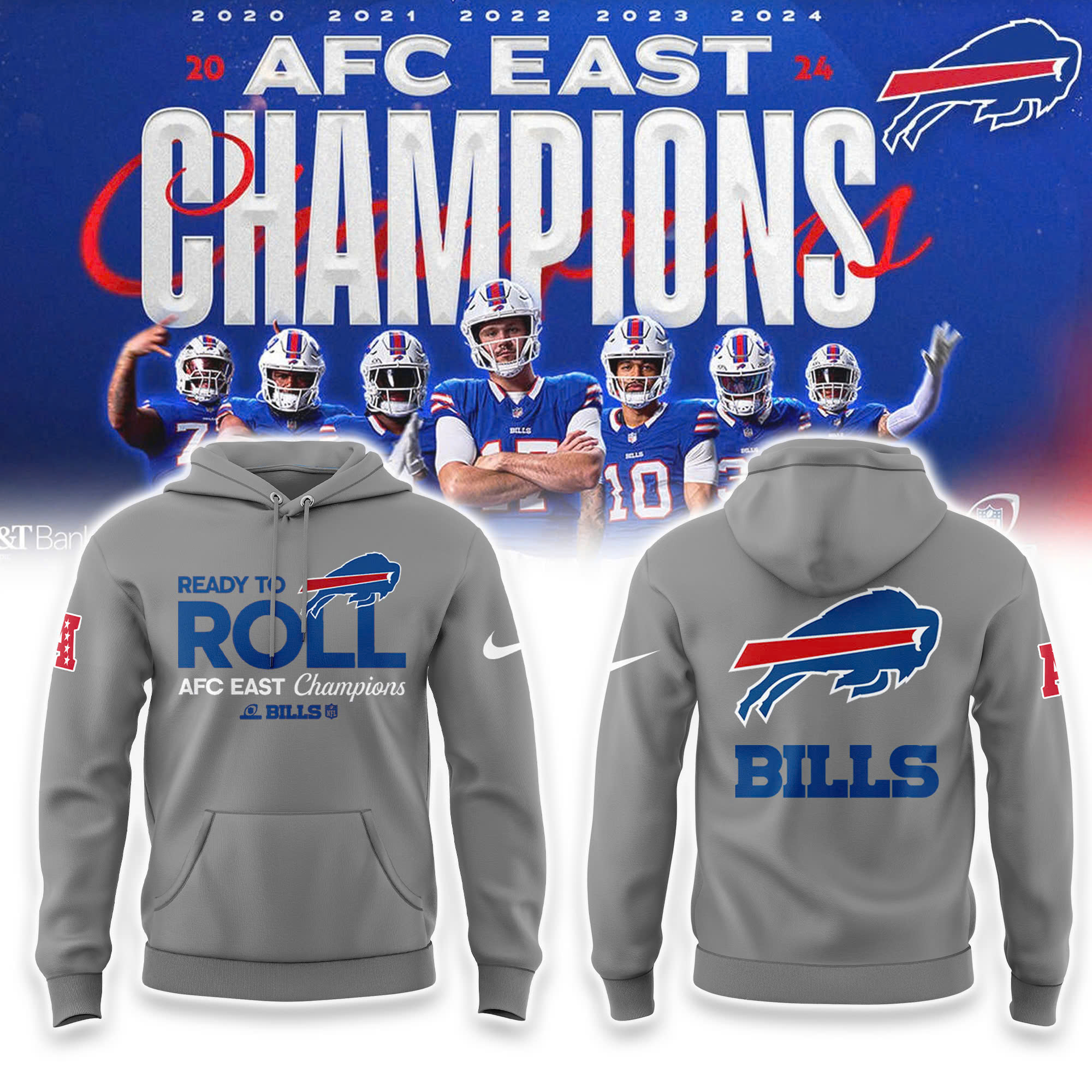 Buffalo Bills AFC East Division Champions Locker Room Trophy Collection TShirt