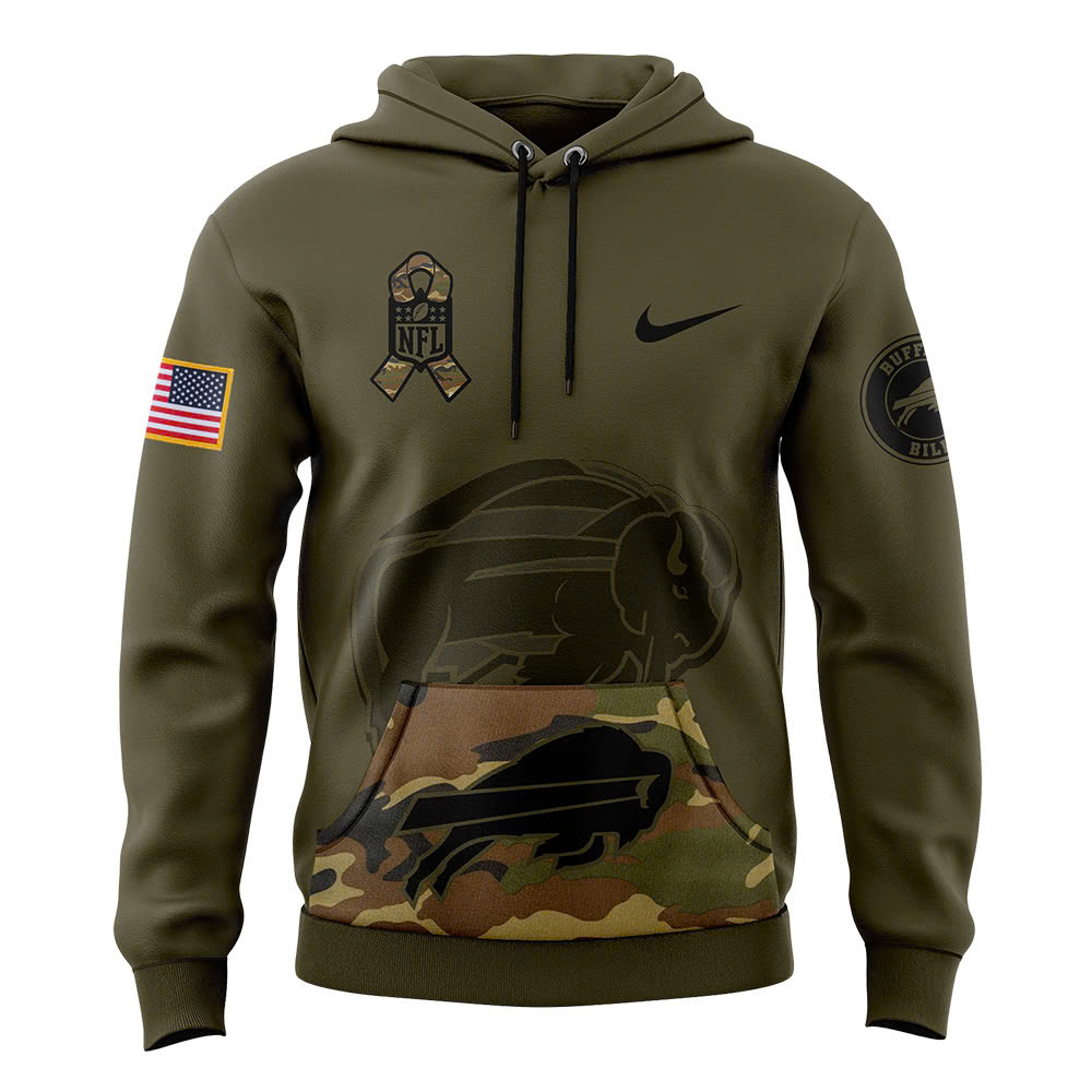 Buffalo Bills Camo Salute to Service Club Fleece Pullover Hoodie
