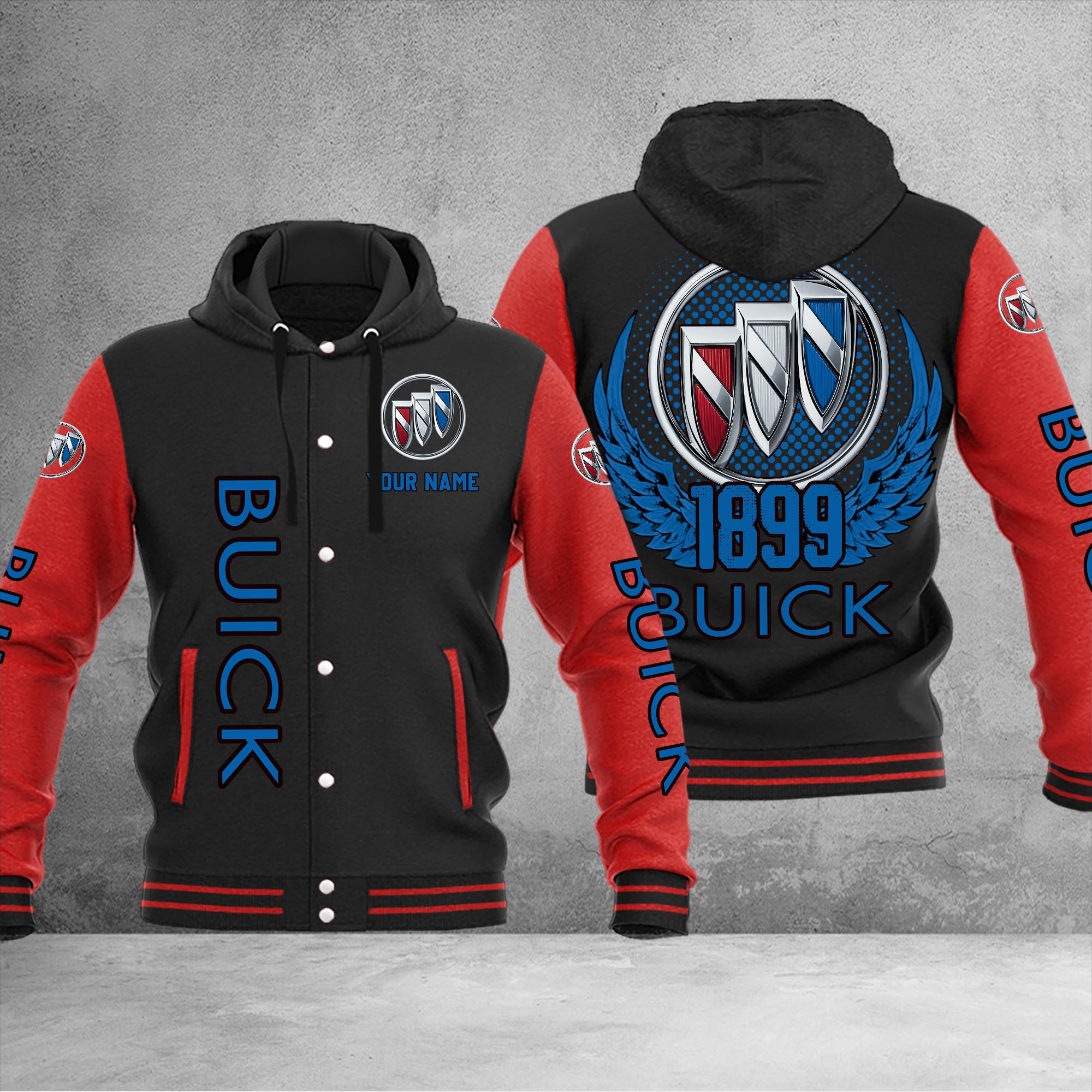 Buick DMHJ1026 Baseball Jacket Multicolor