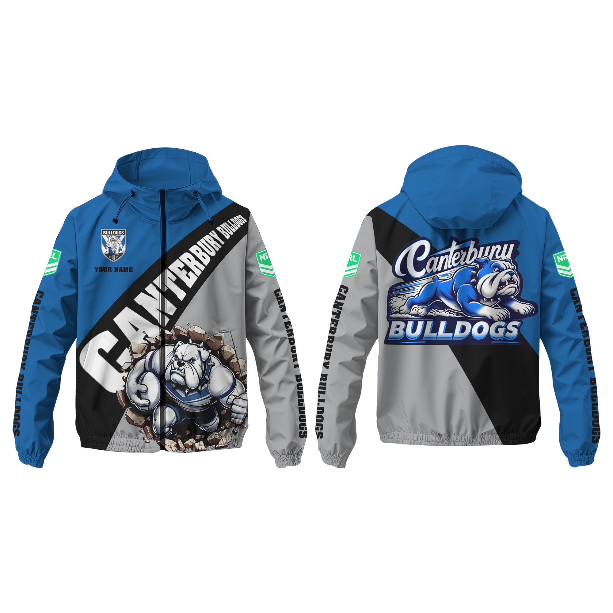 Canterbury Bulldogs Personalized Hooded Wind Jacket – Edition