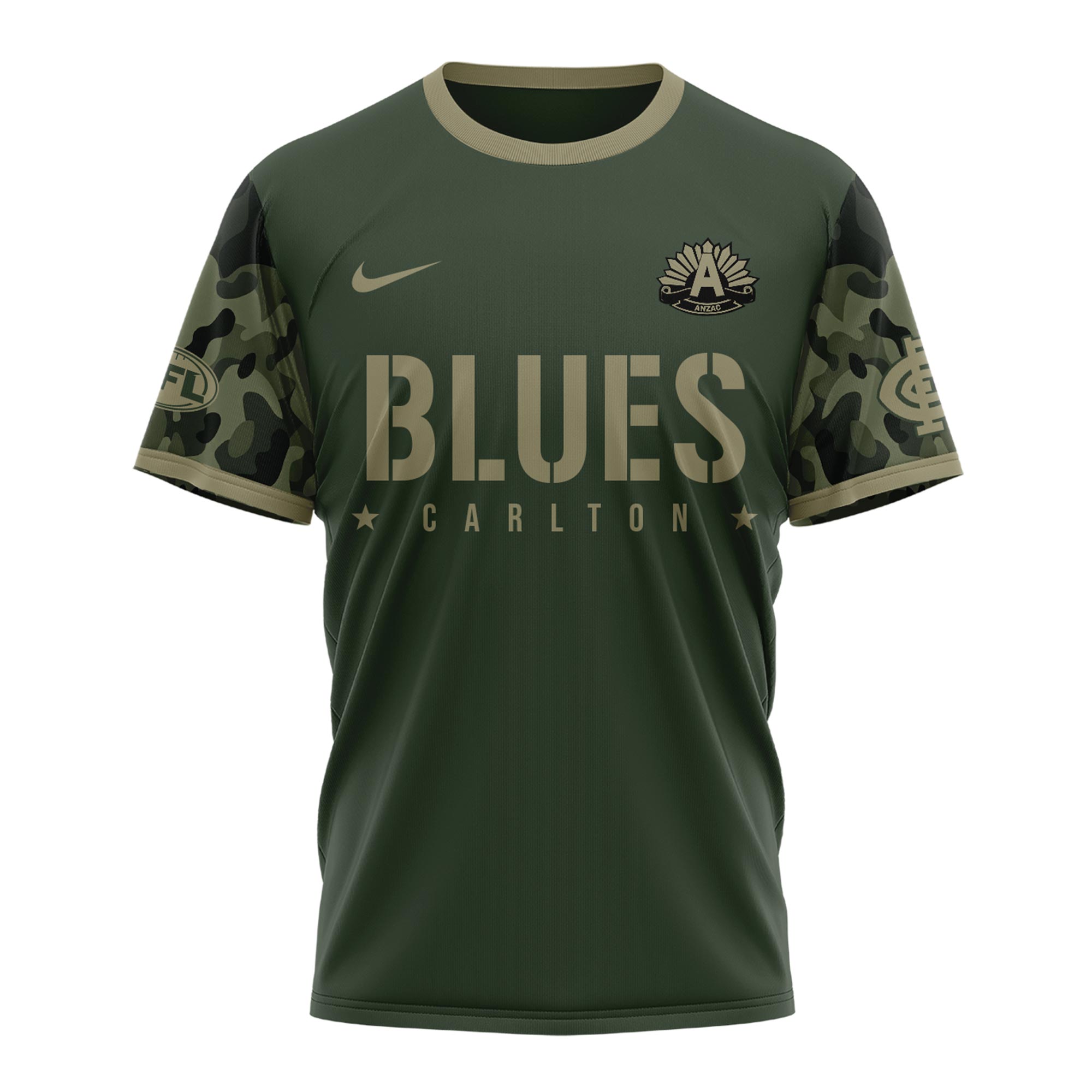 Carlton Blues AFL x Anzac Day Tshirt 2025