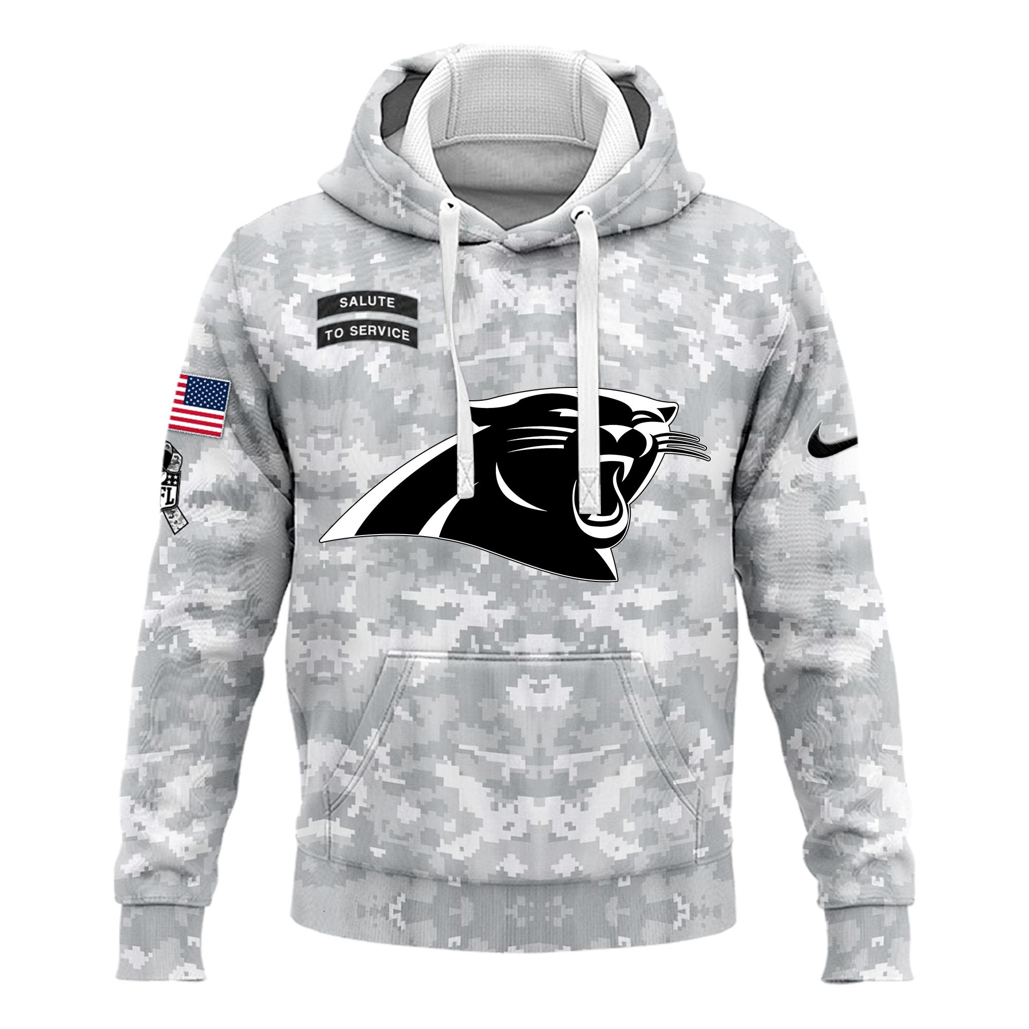 Carolina Panthers Arctic Camo Salute to Service Club Hoodie Edition