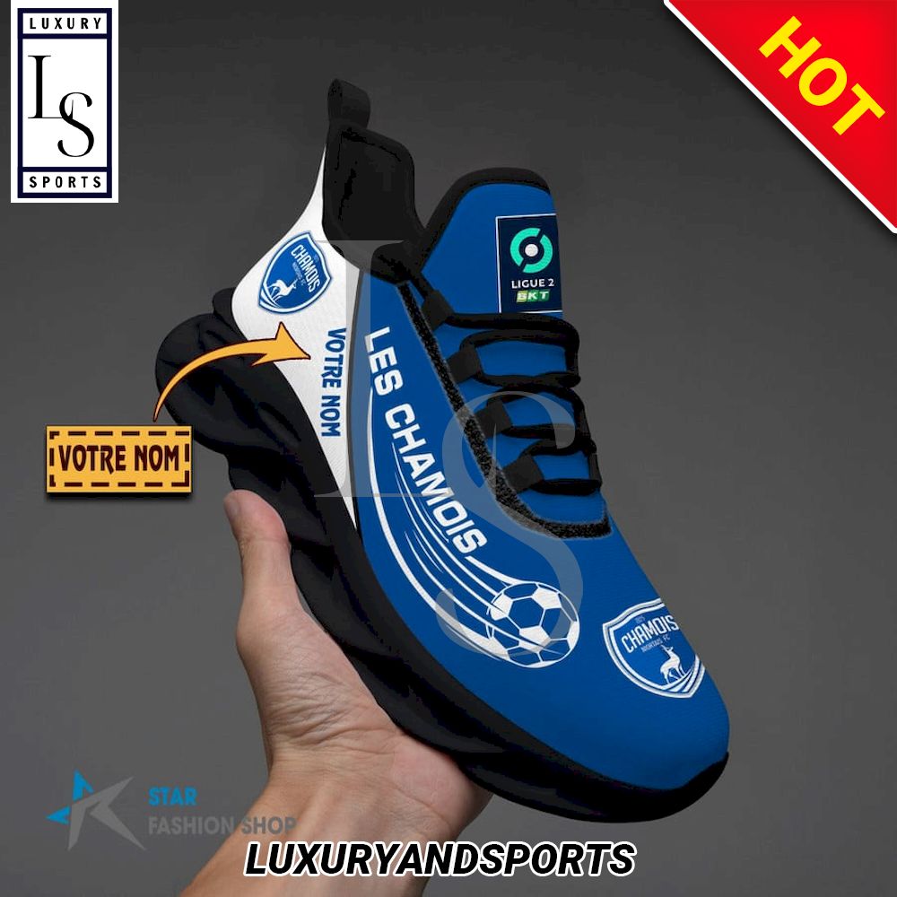 Chamois Niortais FC Ligue 2 Custom Name Max Soul Shoes