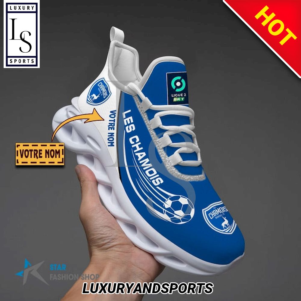 Chamois Niortais FC Ligue 2 Custom Name Max Soul Shoes