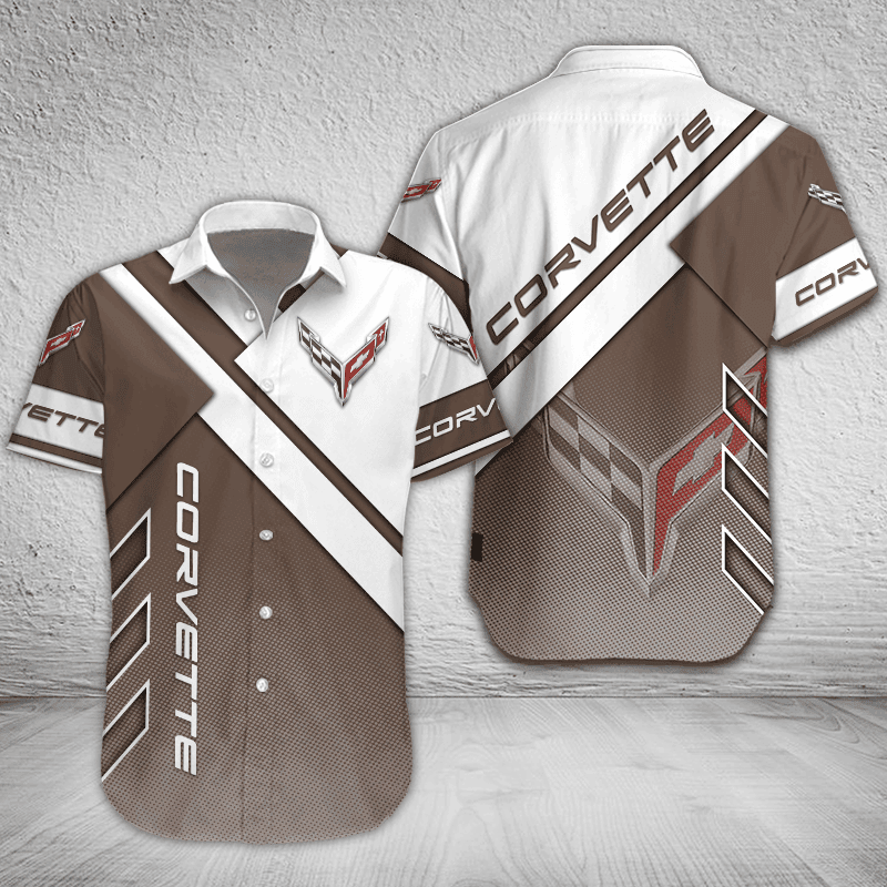 Chevrolet Corvette Button Shirt Custom Name, Multicolor