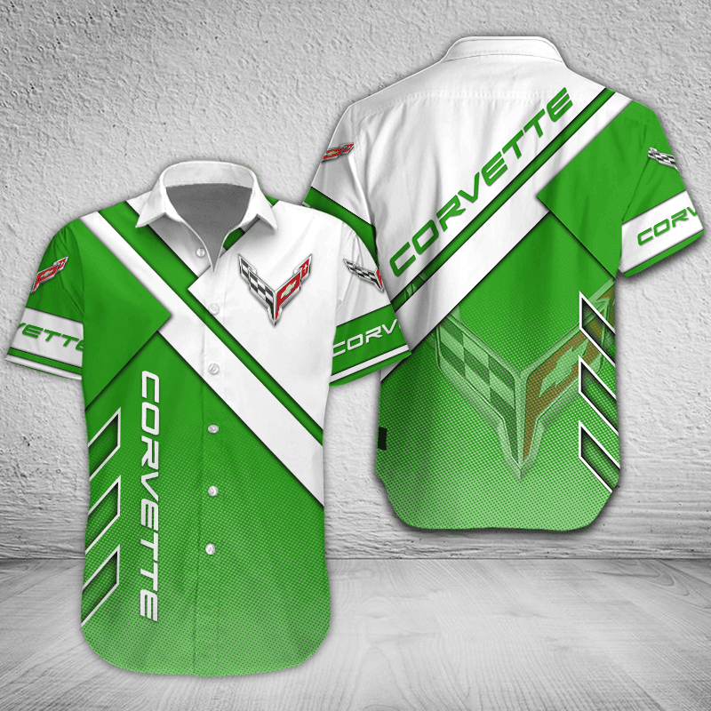 Chevrolet Corvette Button Shirt Custom Name, Multicolor