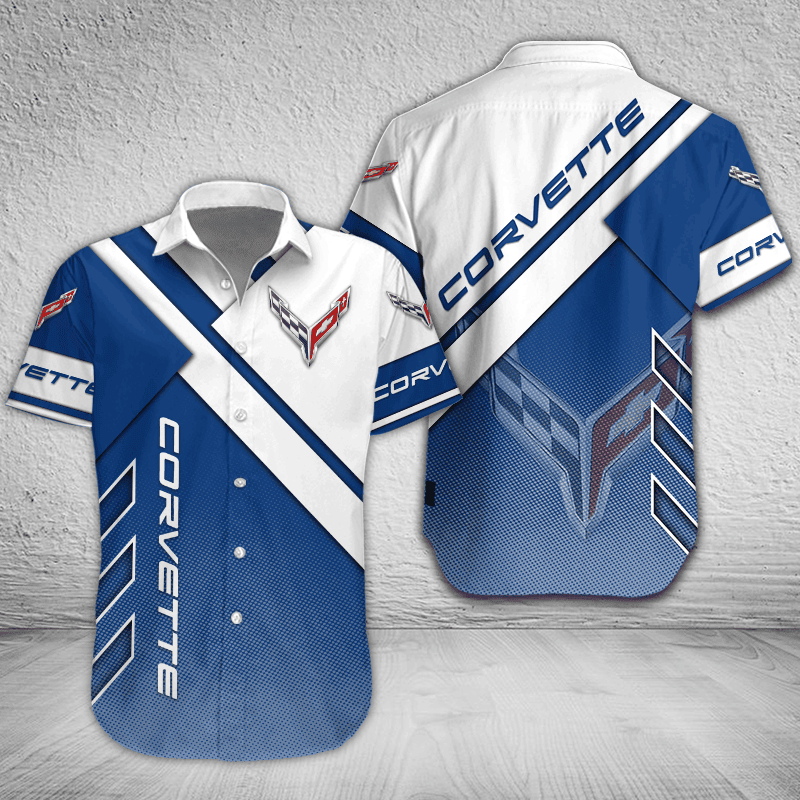 Chevrolet Corvette Button Shirt Custom Name, Multicolor