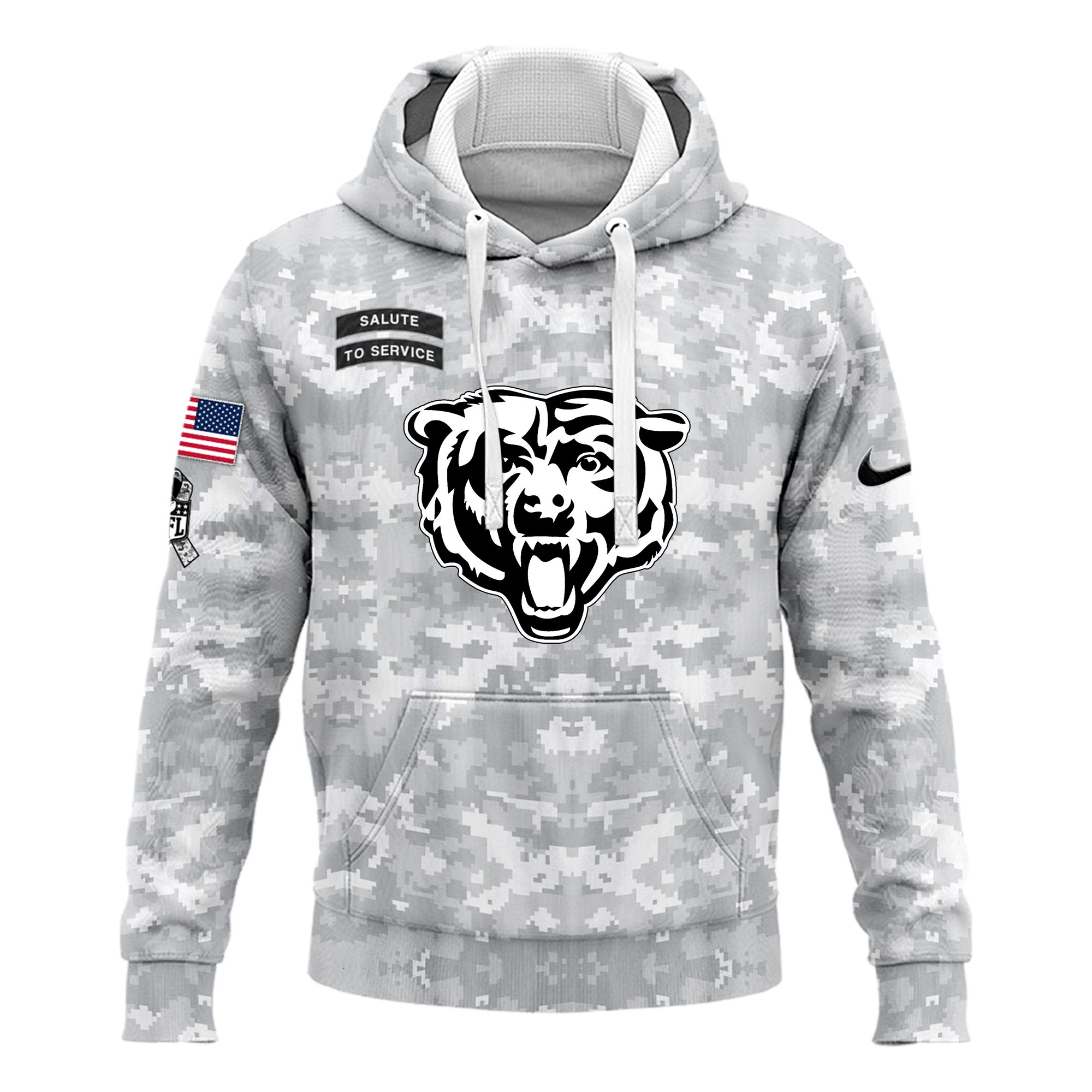 Chicago Bears Hoodie Camo Salute to Service Club