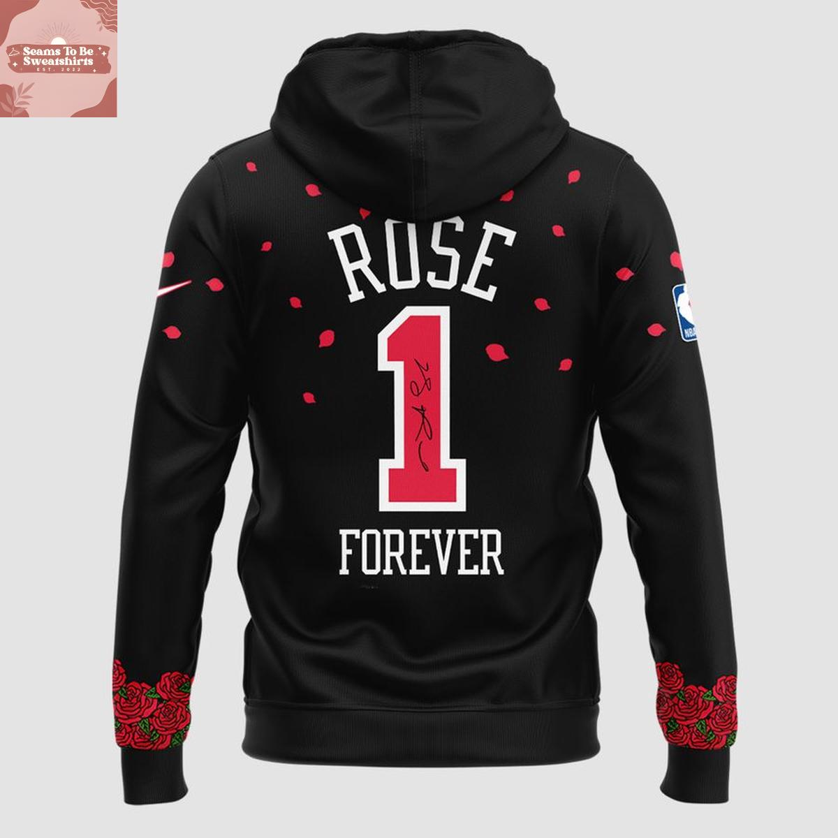 Chicago Bulls Derrick Rose Forever 1 Black Hoodie Shirt