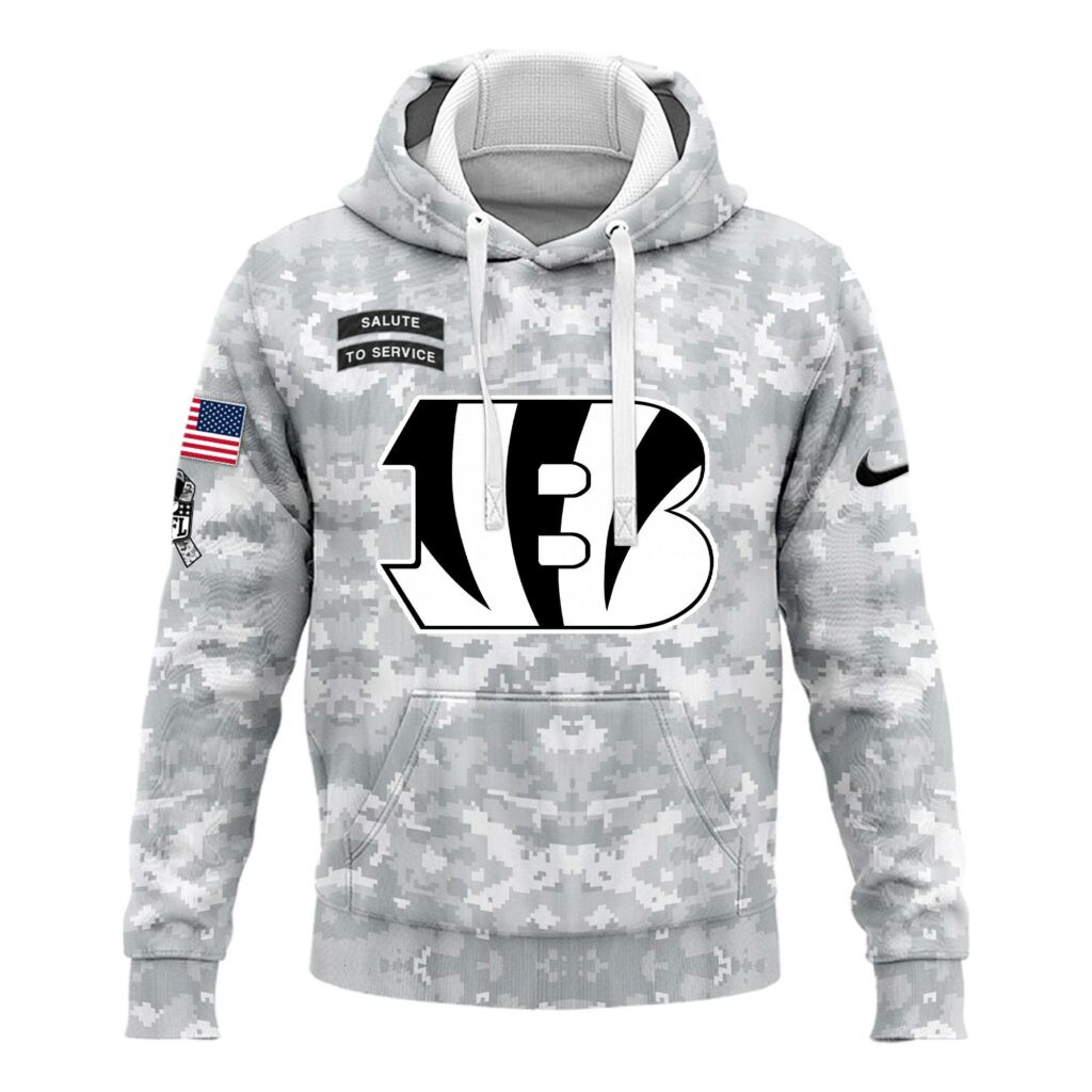 Cincinnati Bengals Arctic Camo Salute to Service Club Hoodie Edition