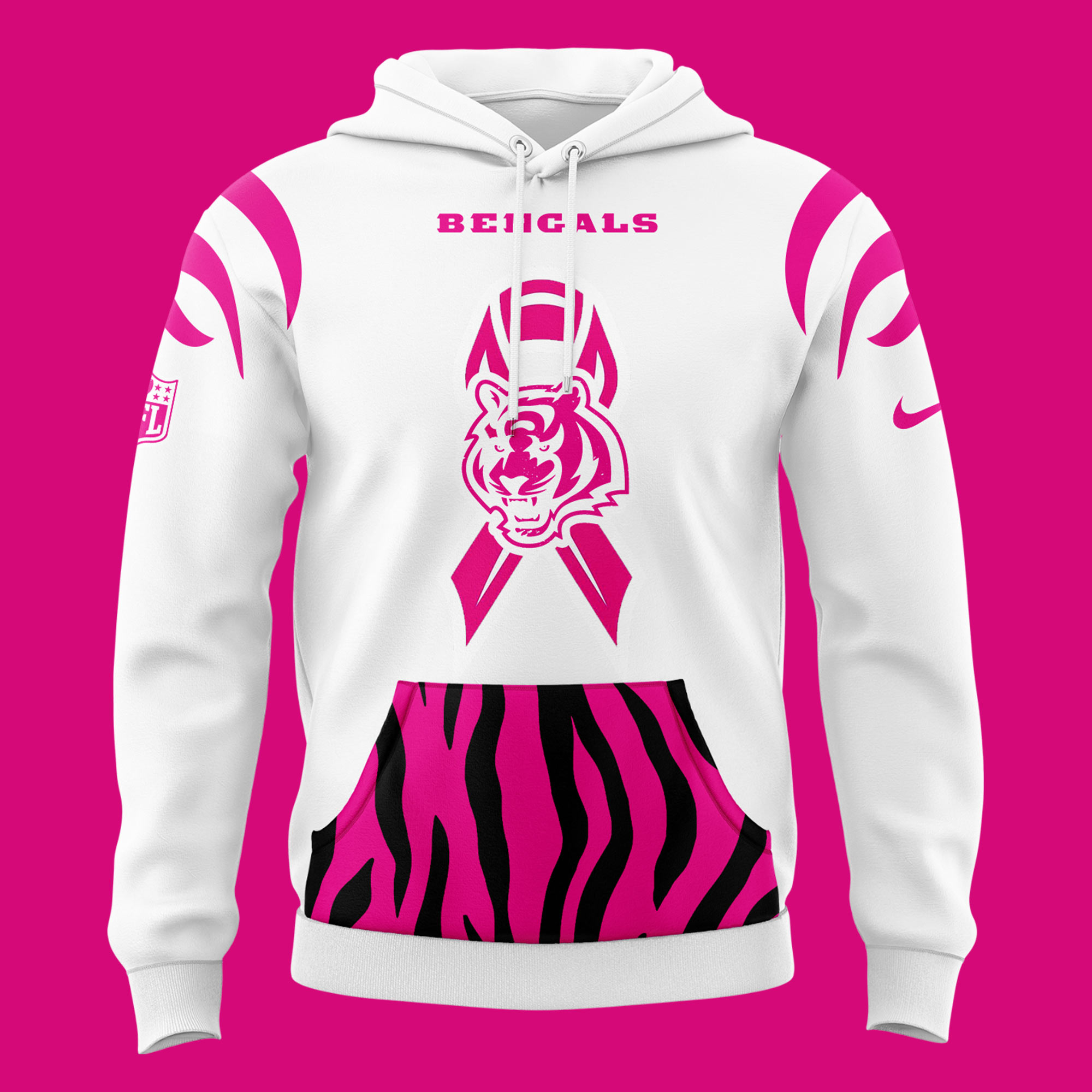 Cincinnati Bengals Breast Cancer Hoodie 2024