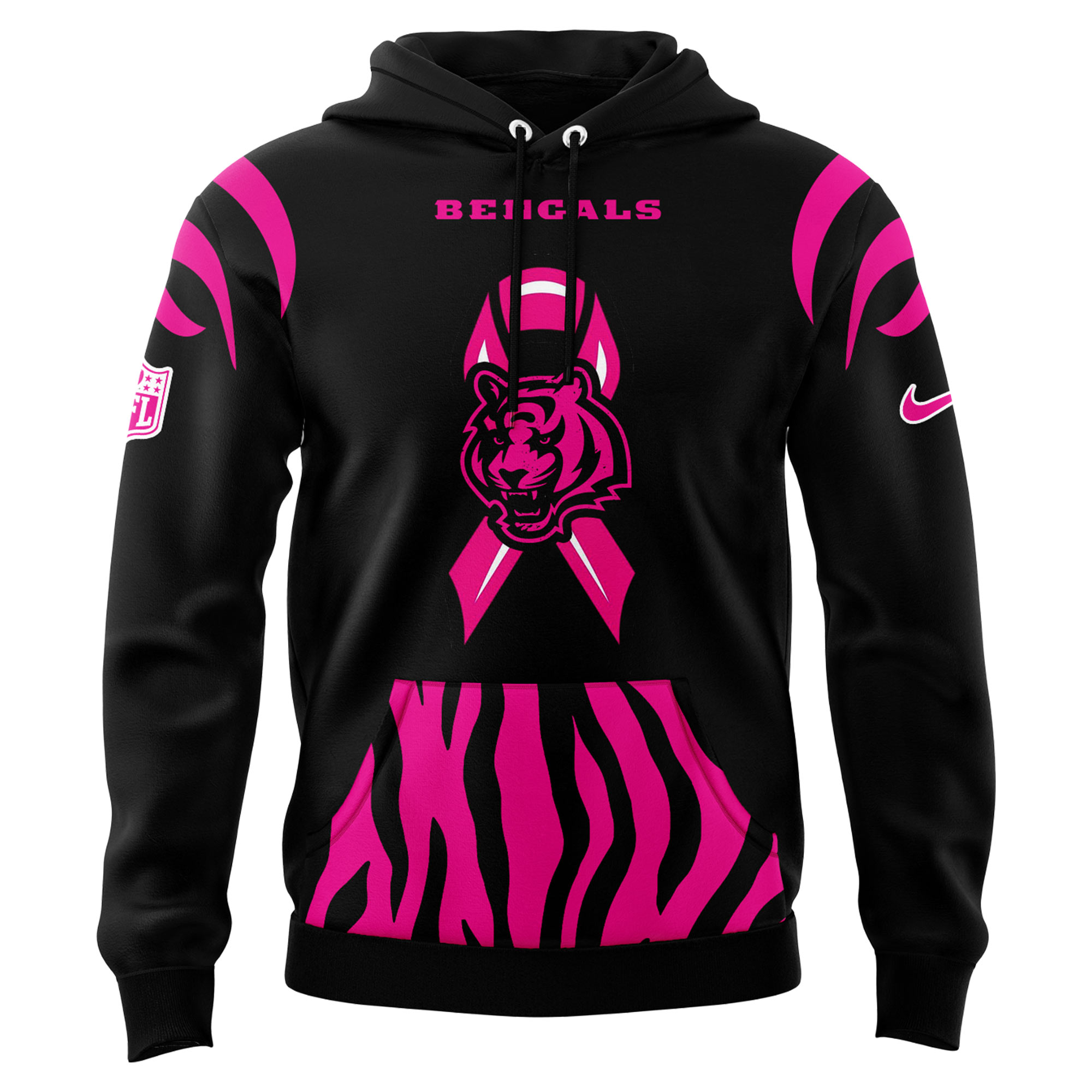 Cincinnati Bengals Breast Cancer Hoodie 2024