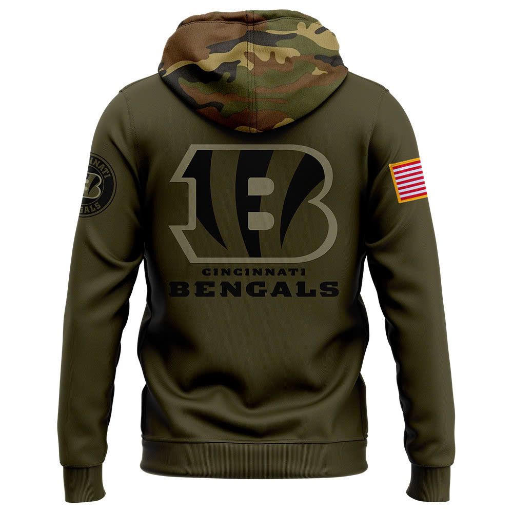 Cincinnati Bengals Camo Salute to Service Club Fleece Pullover Hoodie