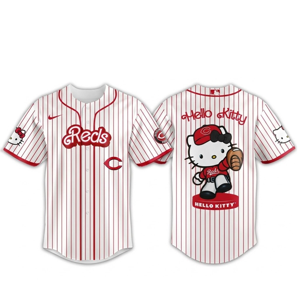 Cincinnati Reds Major League Baseball 2026 Hello Kitty Baseball Jersey
