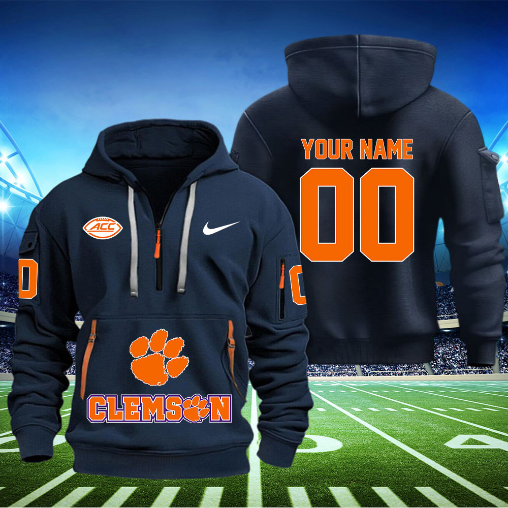 Clemson Tigers Football Quarter Zip Hoodie