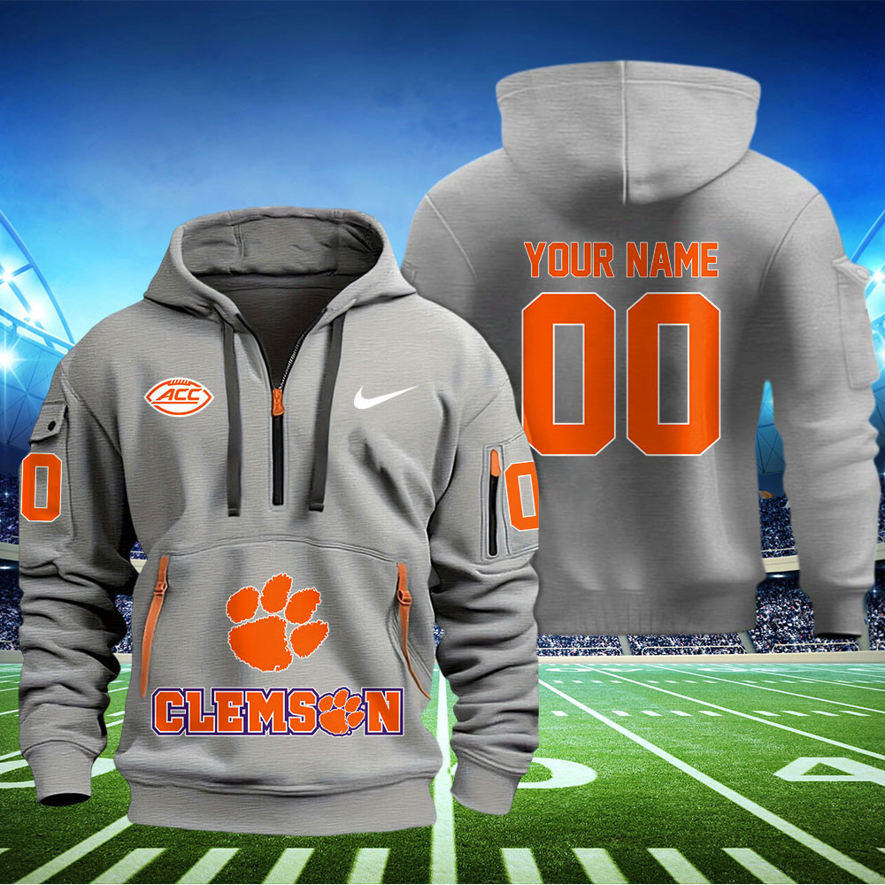 Clemson Tigers Football Quarter Zip Hoodie