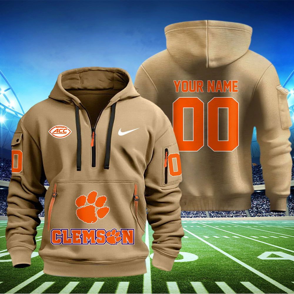 Clemson Tigers Football Quarter Zip Hoodie