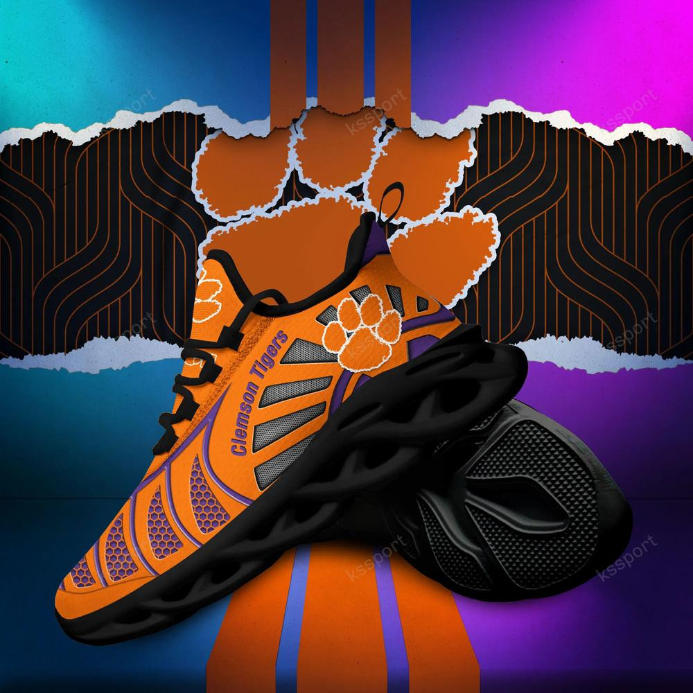 Clemson Tigers Max Soul Clunky, Black And White Running Shoes