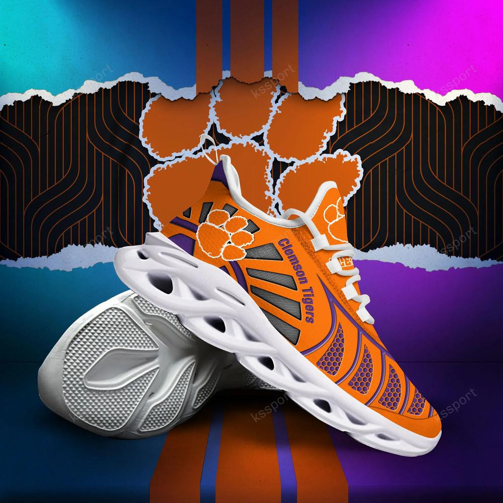 Clemson Tigers Max Soul Clunky, Black And White Running Shoes