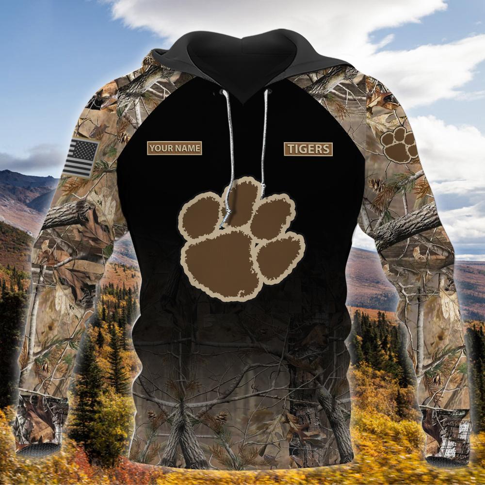 Clemson Tigers Personalized Hunting Camo Hoodie,T-Shirt, Sweatshirt, Zipper