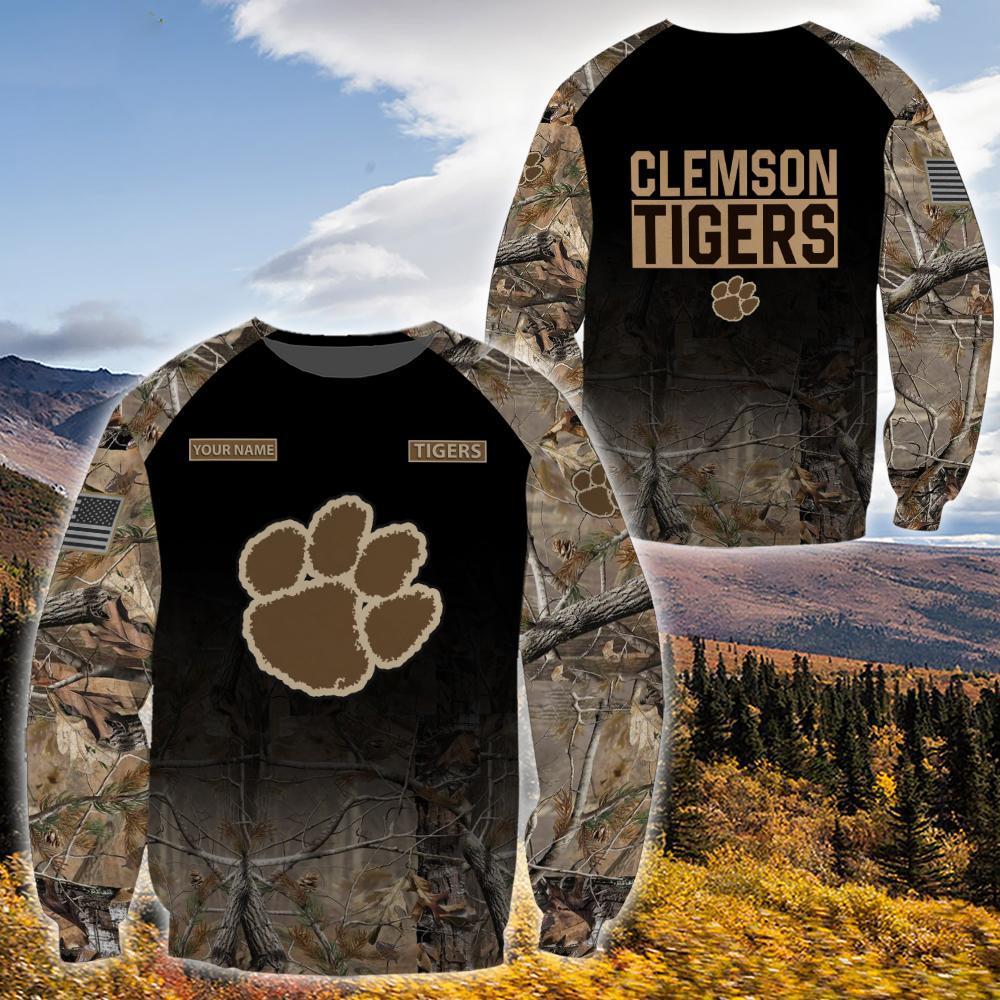 Clemson Tigers Personalized Hunting Camo Hoodie,T-Shirt, Sweatshirt, Zipper