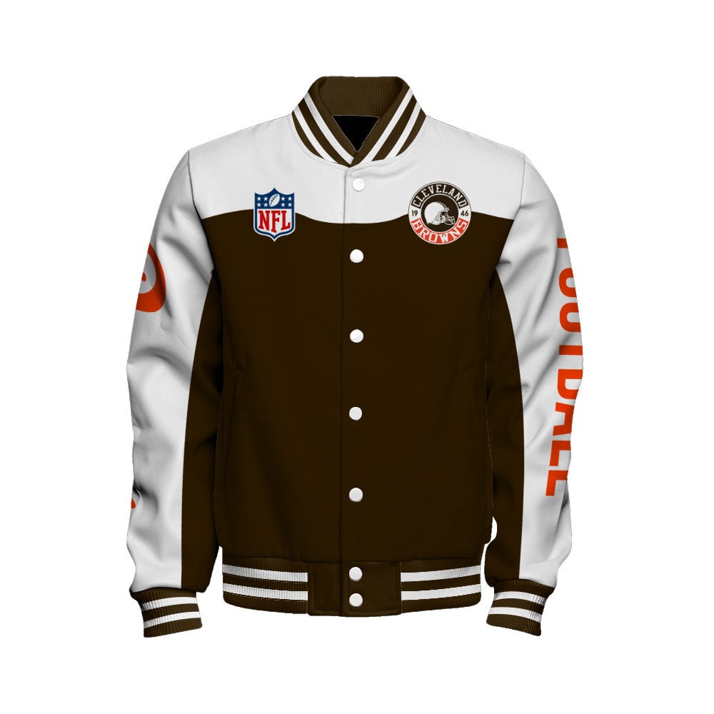 Cleveland Browns National Football League Face Any Weather Unisex Varsity Jacket