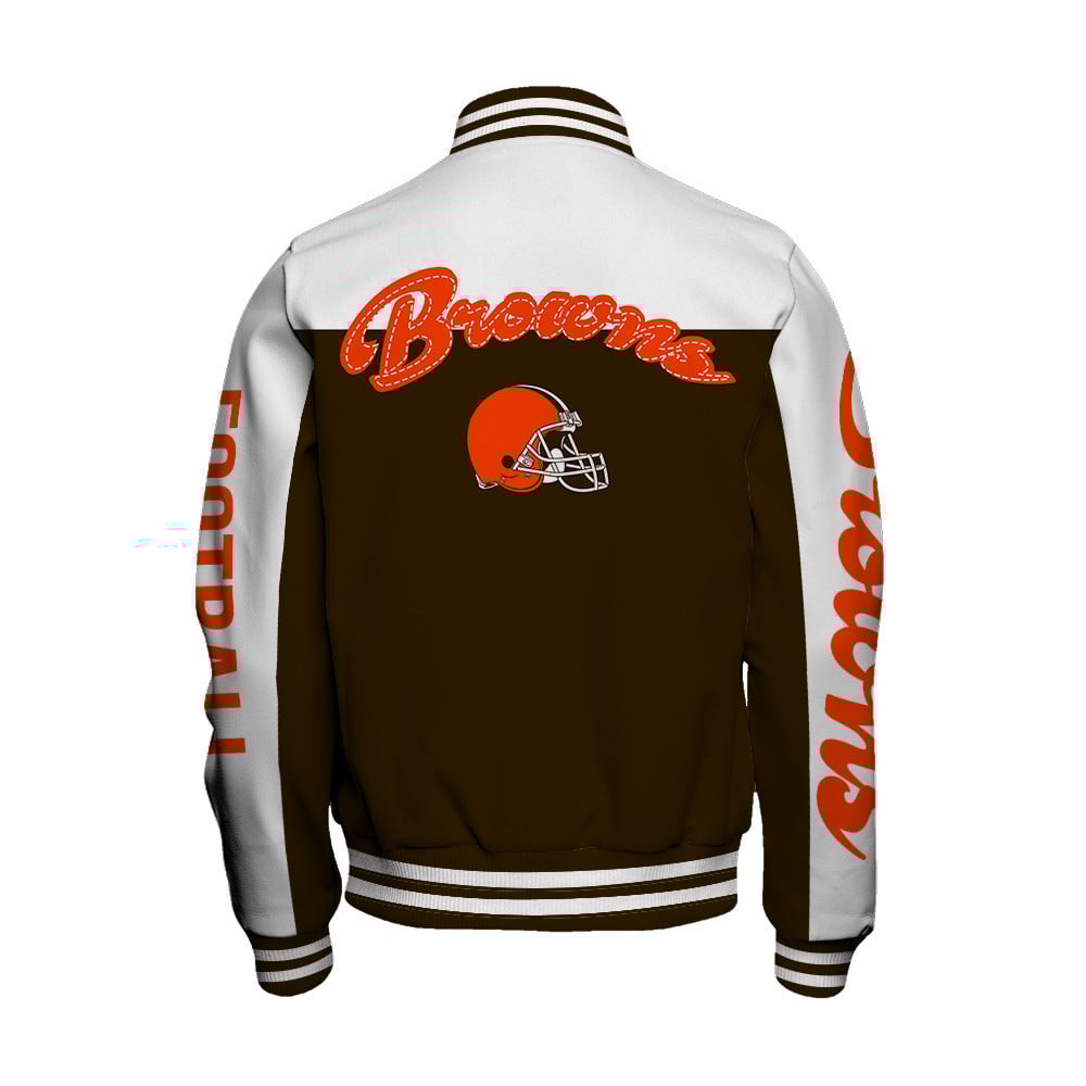 Cleveland Browns National Football League Face Any Weather Unisex Varsity Jacket
