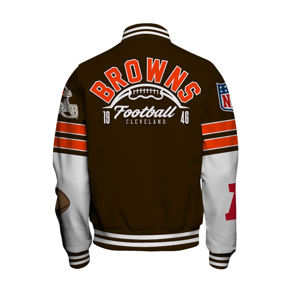 Cleveland Browns National Football League Feel The Power Unisex Varsity Jacket